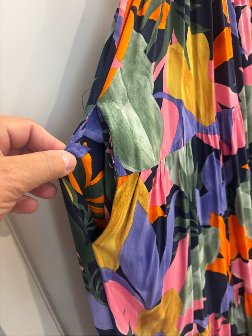 Tropical Multi-Color Maxi Dress with Spaghetti Straps - Picture 3 of 5